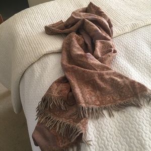 Petrusse Wrap/Scarf in creams and pinks, silk/wool 63" long